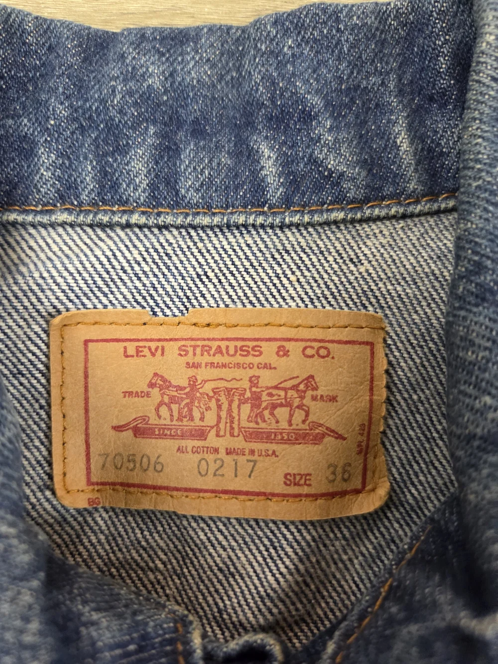 Vintage Levi's Type 3 Mens Size 36 Denim Trucker Jacket Blue 70506-0217 USA Made - Picture 5 of 9